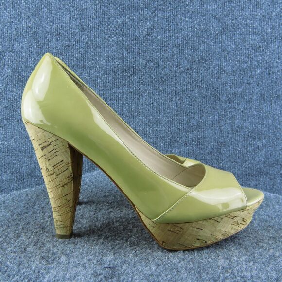 Franco Sarto Zabrina Women Platform Heel Shoes Beige Patent Leather Size 8 Med - Picture 4 of 10